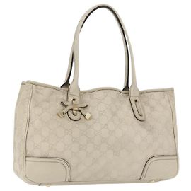 Guccissima Princess Tasche aus GG-Canvas von Gucci aus Leder in Elfenbein und Gold 163805 Auth 176193