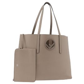 Borsa Tote FENDI in pelle grigia argento 8BH348 Auth ep14374A
