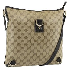 Borsa Abbey GG Crystal Gucci in tela rivestita Outlet oro marrone 268642 Auth ka4121