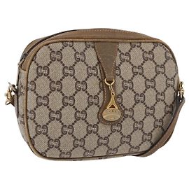 Gucci Borsa a spalla GG Supreme in PVC Beige Oro Auth ep14371