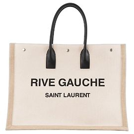 SAINT LAURENT - Borsa a spalla Rive Gauche Saint Laurent in tela beige
