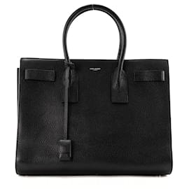 SAINT LAURENT - Sac de Jour Grande Saint Laurent in pelle martellata nera