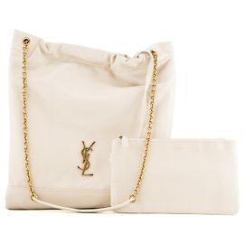 SAINT LAURENT - Borsa a tracolla Jamie Pochon Saint Laurent in pelle liscia beige
