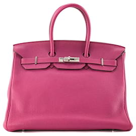 HERMÈS - Bolsa Birkin 35 em couro togo violeta Tosca