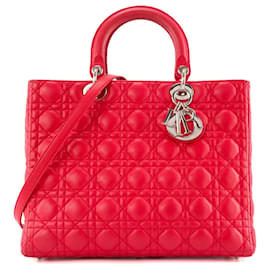 DIOR - Lady Dior Handtasche large aus Cannage-Leder Rosa