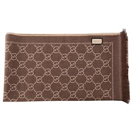 GUCCI - Sciarpa GG Gucci in lana marrone