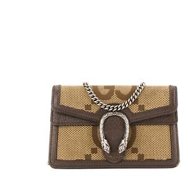 GUCCI - Borsa a tracolla Dionysus mini Gucci in tela rivestita con monogramma e pelle grana marrone