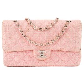 CHANEL - Klassische/Timeless Tasche 11.12 Chanel aus rosa Tweed