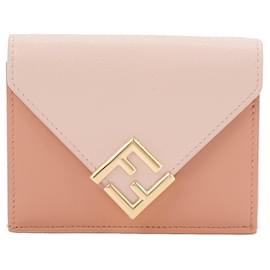 FENDI - Portefeuille FF Diamonds Fendi en cuir rose