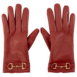 GUCCI - Mors Gucci Lederhandschuhe in Rot (T7)