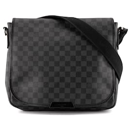 LOUIS VUITTON - Borsa a tracolla District Louis Vuitton in tela rivestita a scacchi grafite