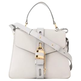 CHLOÉ - Borsa a Spalla Aby Chloé in Pelle Grigia Chiara