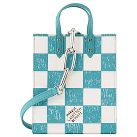 LOUIS VUITTON - Borsa Tote Piatta Louis Vuitton in tela rivestita Damier Checkerboard