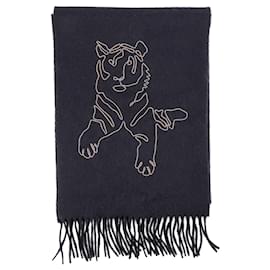 HERMÈS - Schal Tiger Royal Hermès aus marineblauem Kaschmir