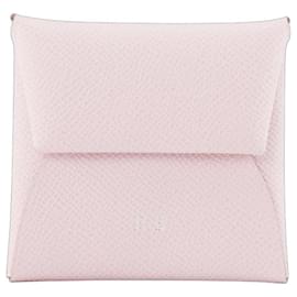 HERMÈS - Porte cartes Bastia Hermès en cuir espom rose