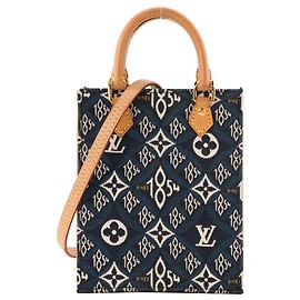 LOUIS VUITTON - Borsa a Spalla Mini Flat Louis Vuitton in Denim e Pelle Naturale Edizione Limitata Dal 1854