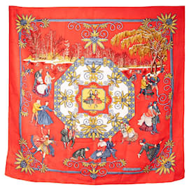 HERMES - Foulard in Seta Multicolore Gioielli d'Inverno Hermès 90 cm