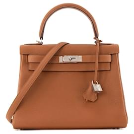 HERMÈS - Borsa a Mano Kelly 28 in Pelle Togo Oro HSS