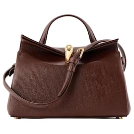 JACQUEMUS - Borsa a tracolla Le petit Valérie Jacquemus in pelle martellata marrone