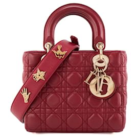 DIOR - Borsa a Spalla Lady Dior Piccola in Pelle Rossa Liscia
