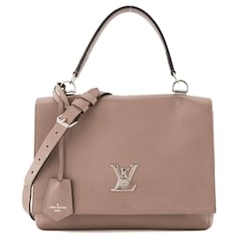 LOUIS VUITTON - Borsa a Spalla Lockme II Louis Vuitton in pelle grigia granulata