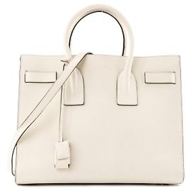 SAINT LAURENT - Handtasche Sac de Jour Small Saint Laurent aus beigefarbenem genarbtem Leder