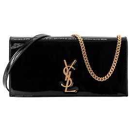 SAINT LAURENT - Borsa a Spalla Kate Saint Laurent in Pelle Verniciata Nera