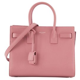 SAINT LAURENT - Baby Saint Laurent Tagestasche aus genarbtem Leder in Altrosa