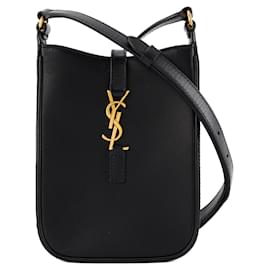 SAINT LAURENT - Borsa a Spalla Verticale 5 a 7 in Pelle Nera