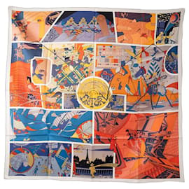 HERMÈS - Foulard 90 cm Double Face Factory Hermès in Seta Multicolore