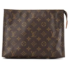 LOUIS VUITTON - Pochette 26 Louis Vuitton in tela rivestita monogrammata vintage