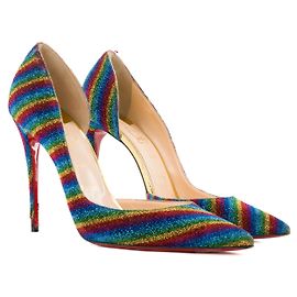 Christian Louboutin LOUBOUTIN - Iriza Pumps Louboutin aus mehrfarbigem Leder und Lurex (Größe 41)