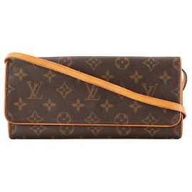 LOUIS VUITTON - Twin Pochette Umhängetasche Louis Vuitton aus Vintage Monogramm-Beschichteter Leinwand