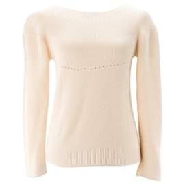 HERMÈS - Maglione Hermès in maglia circolare di cotone avorio (T34)