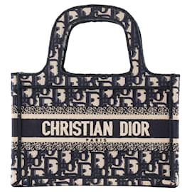 DIOR - Mini Borsa Tote Book in Tela Monogrammata Blu Marino - Dior