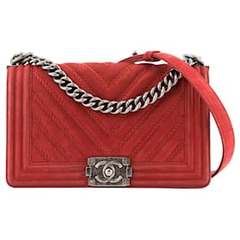 CHANEL - Borsa a Spalla Boy Medium in Camoscio Rosso