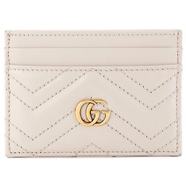 GUCCI - Marmont Gucci Kartenhalter aus glattem grauem Leder