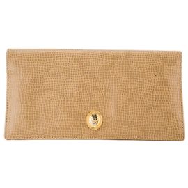 DIOR - Portafoglio CD Dior in pelle grana beige vintage