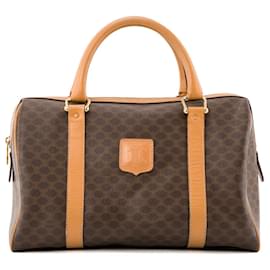 Céline CELINE - Borsa Boston Macadam in tela monogrammata marrone vintage