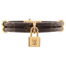 LOUIS VUITTON - Bracciale Keep It Twice Louis Vuitton in metallo e tela monogrammata marrone (T17)