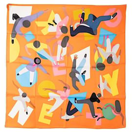 HERMÈS - Pañuelo Cuadrado de 70 cm Homenaje a Gene Kelly en Seda Multicolor Vintage - Hermès