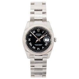 ROLEX - Relógio Oyster Perpetual Date 36 mm em aço cinza