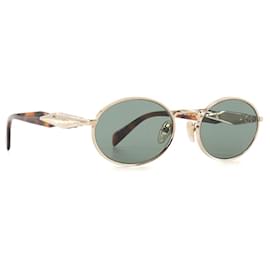 PRADA - Gafas de sol Prada de metal dorado y acetato marrón