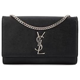 SAINT LAURENT - Kate Saint Laurent Schultertasche aus schwarzem genarbtem Leder