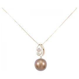 Autre Marque Collana 2 in 1 con perla nera e diamante Au750