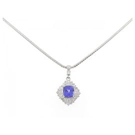 Autre Marque Collana in diamante e tanzanite Pt850