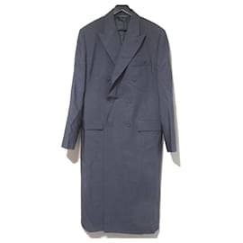 Abrigo largo cruzado de mezcla de seda Dior Homme