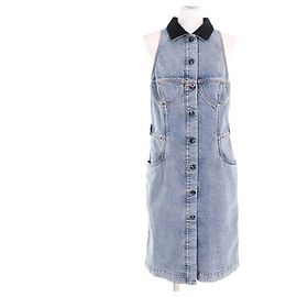 Vestido de algodón denim con acentos de terciopelo Louis Vuitton