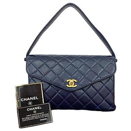 Borsa a mano in pelle di agnello trapuntata Chanel