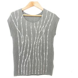 Autre Marque Top Plissettato con Ricamo Bijou SPECCHIO
